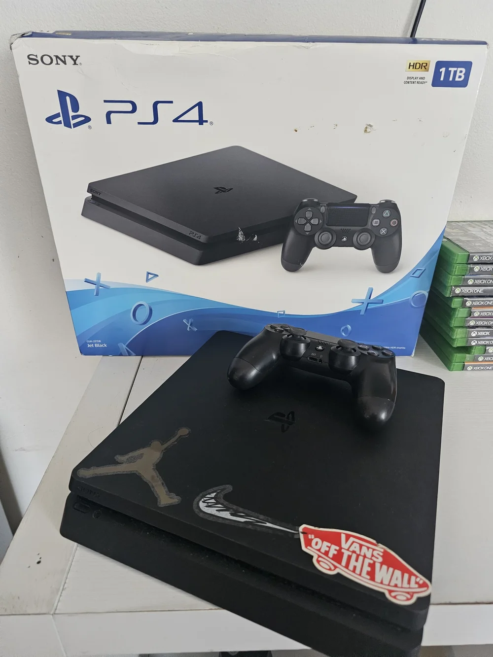 Sony PS4 Slim 1TB Console with Black Controller - Jet Black